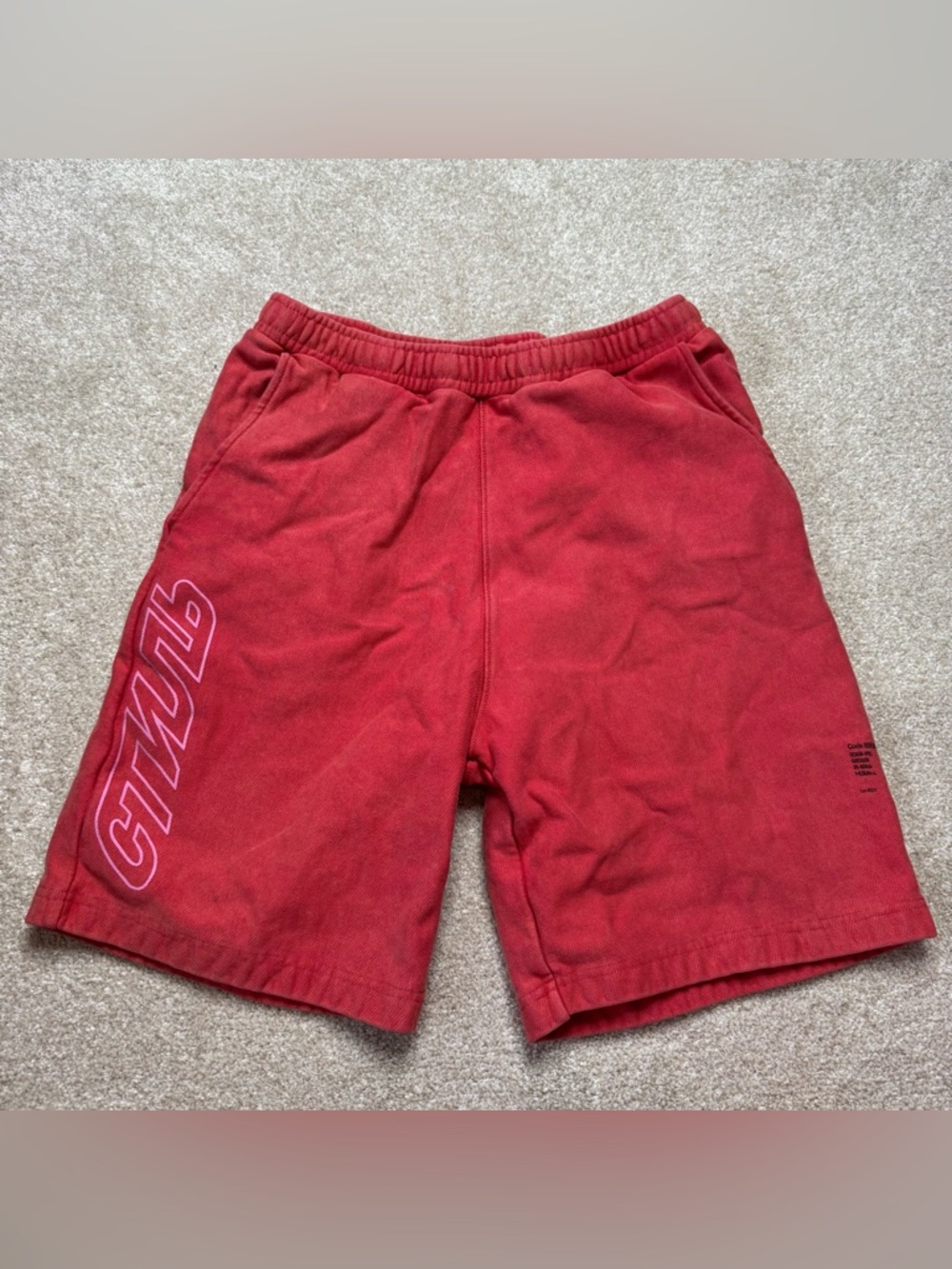 Heron Preston Red logo sweat shorts medium